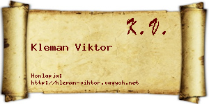 Kleman Viktor névjegykártya